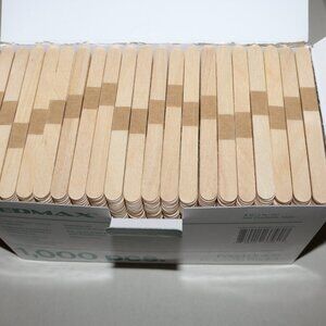Fedmax food grade popsicle sticks 1,000 pieces 4.5x3/8x 1/12 wooden